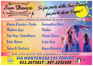 Volantino Scuola di Danza Sun Dance - Tutti i Corsi di Danza 2023 - 2024